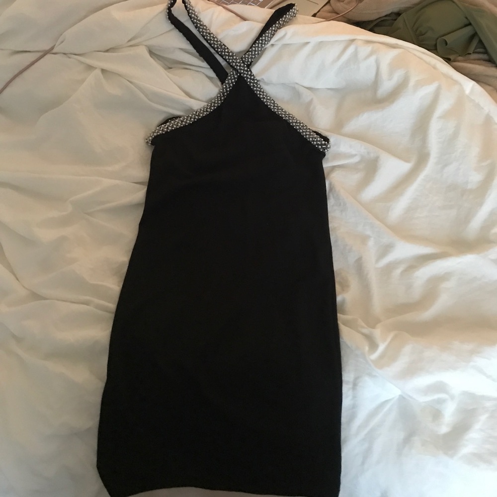 Mini tight black dress